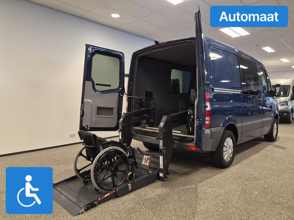 Mercedes-Benz Sprinter L1H1 Rolstoelbus Automaat (airco), Auto's, Bestelauto's, Automaat, Gebruikt, Zwart, Blauw