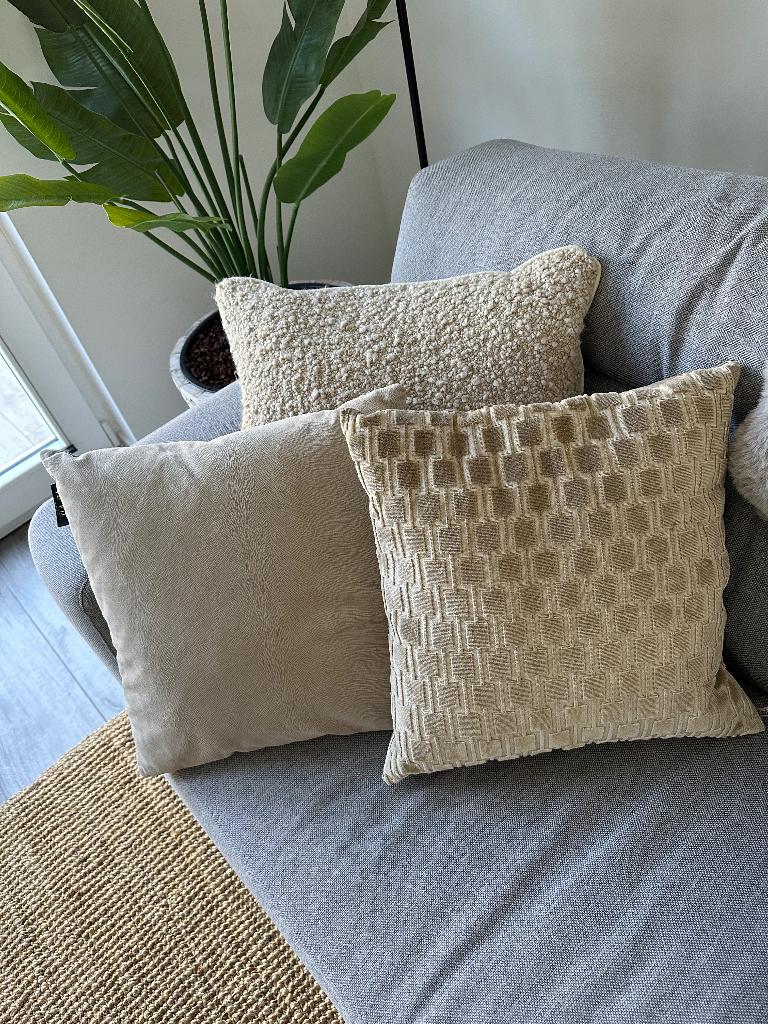 Sier kussen Claudi beige/bruin, Ophalen of Verzenden, Zo goed als nieuw, Beige, Vierkant