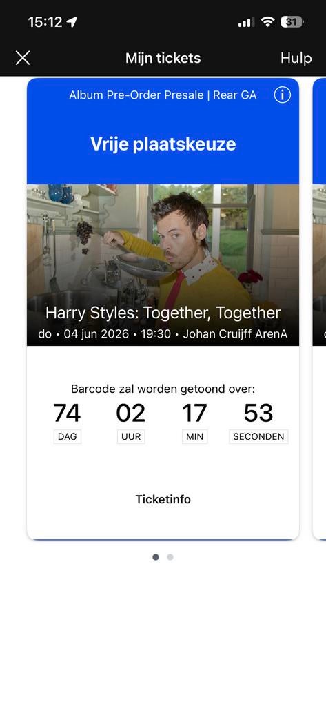 GA REAR 4 juni, Tickets en Kaartjes, Concerten | Pop, Twee personen, Juni