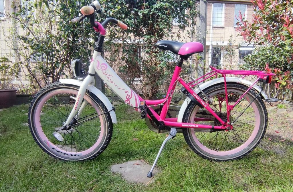 Popal Angel kinderfiets, roze en wit, Ophalen, Gebruikt, 20 inch of meer, Popal