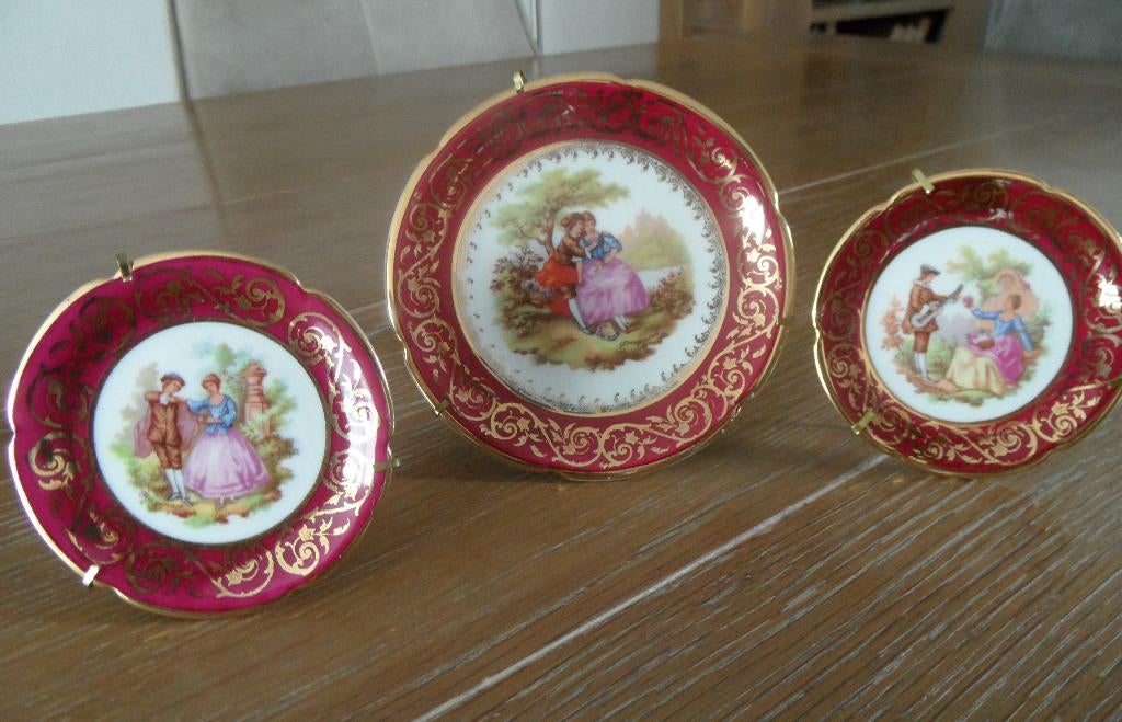 3x Art Limoges bordje, in prima staat, Ophalen of Verzenden