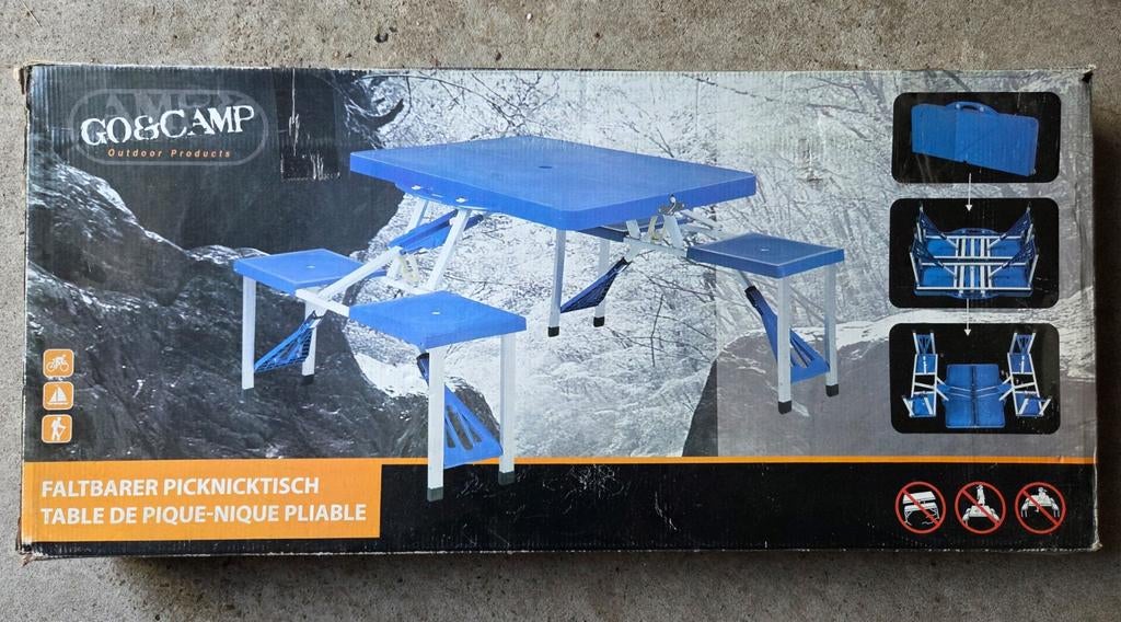 Go&camp picknicktafel inklapbaar, Tuin en Terras, Overige materialen, Gebruikt, Ophalen of Verzenden, Inklapbaar