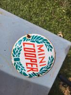 Vintage Mini Cooper emaille bord, Ophalen of Verzenden, Gebruikt, Reclamebord