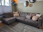 Ruime hoekbank antraciet/bruin alcantara - Sijben Roermond, Ophalen, Gebruikt, Hoekbank, Vierpersoons of meer