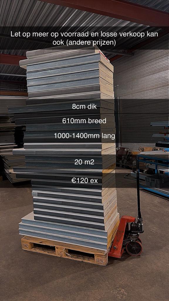 Sandwichpanelen mega actie restpartijen. Isolatie (antraciet, Doe-het-zelf en Verbouw, Platen en Panelen, Ophalen