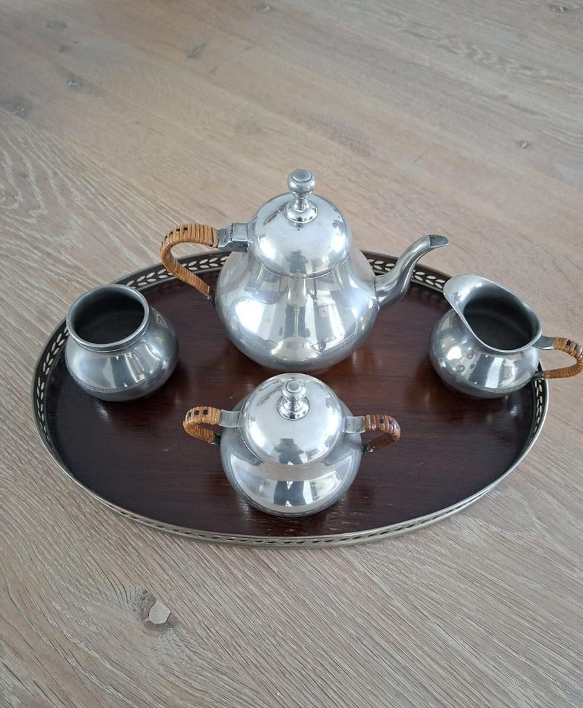 Tin set met blad, Ophalen of Verzenden