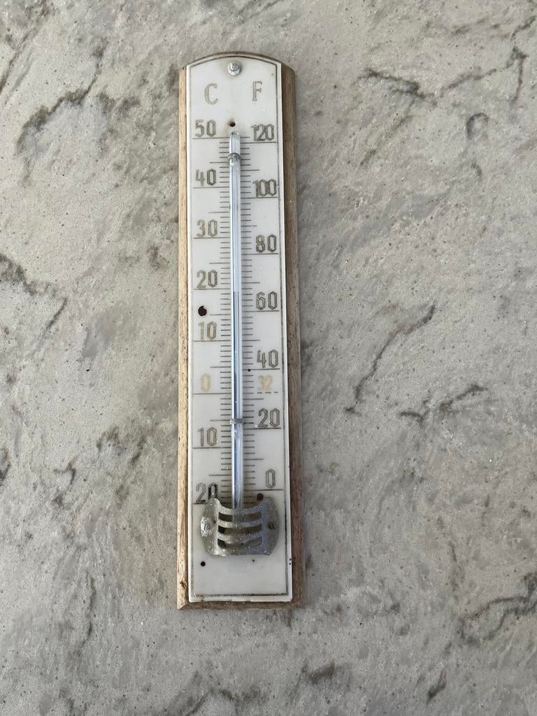 Vintage thermometer 20x4cm, Ophalen of Verzenden, Gebruikt, Weerstation