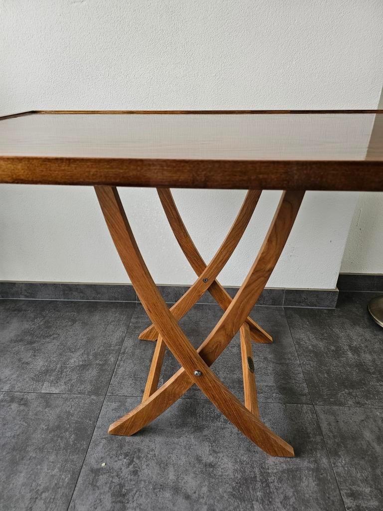 Tafel met teakhouten onderstel en eiken blad, Watersport en Boten, Ophalen, Nieuw, Interieur en Kussens