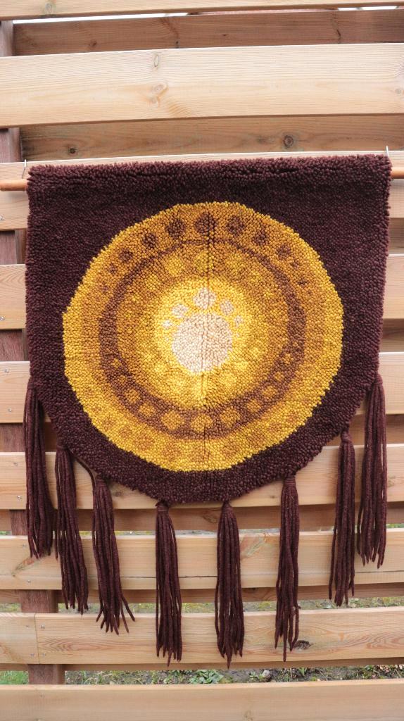 Vintage / retro Jaren 70  wandkleed wol Smyrna, Huis en Inrichting, Woonaccessoires | Wanddecoraties, Zo goed als nieuw, Ophalen of Verzenden