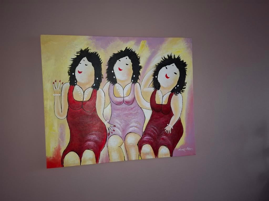 Schilderij Dikke Dames, Huis en Inrichting, Ophalen, Zo goed als nieuw, Schilderij
