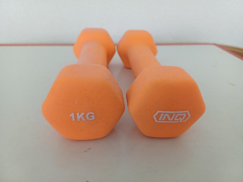 INQ Dipdumbell Set 2x1KG - Oranje Halters, Ophalen of Verzenden, Nieuw, Rug, Dumbbell