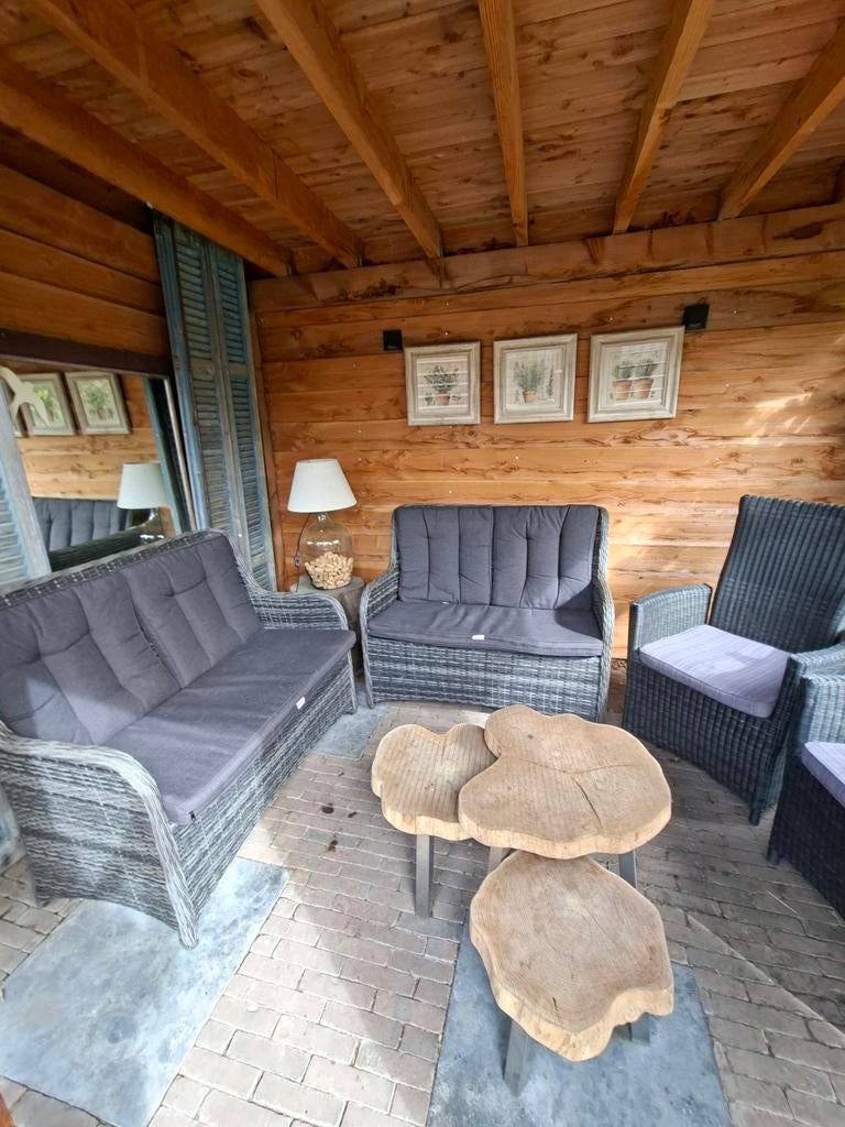 Complete Wicker Loungeset met 6 Zitplaatsen en Salontafels, 6 zitplaatsen, Ophalen of Verzenden, Loungeset, Wicker