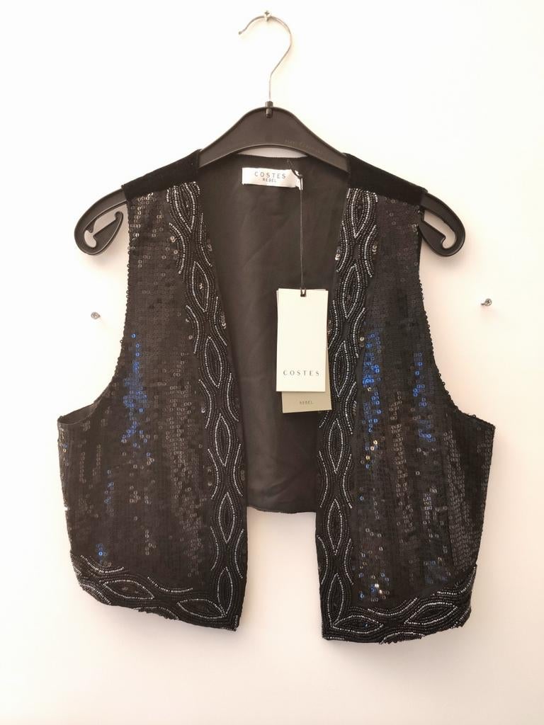 Costes Rebel gilet zwart pailletten xs nieuw, Kleding | Dames, Zwart, Nieuw, Ophalen of Verzenden, Costes