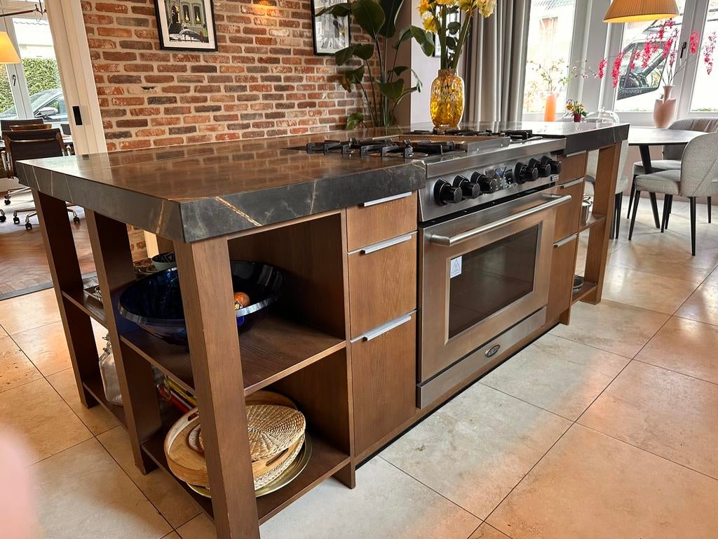 Kookeiland met marmeren blad en bijzonder mooi gasfornuis, Ophalen, Gebruikt, Overige kleuren, Overige typen