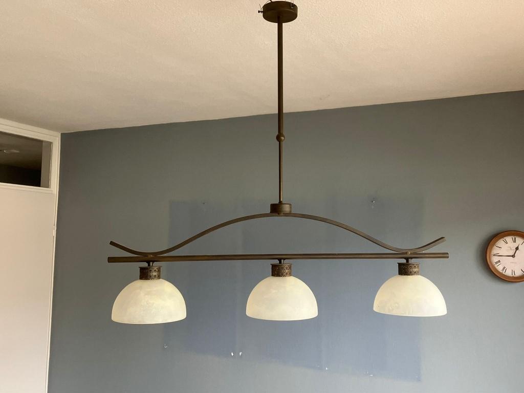 Klassieke bronzen hanglamp  3-delig., Ophalen