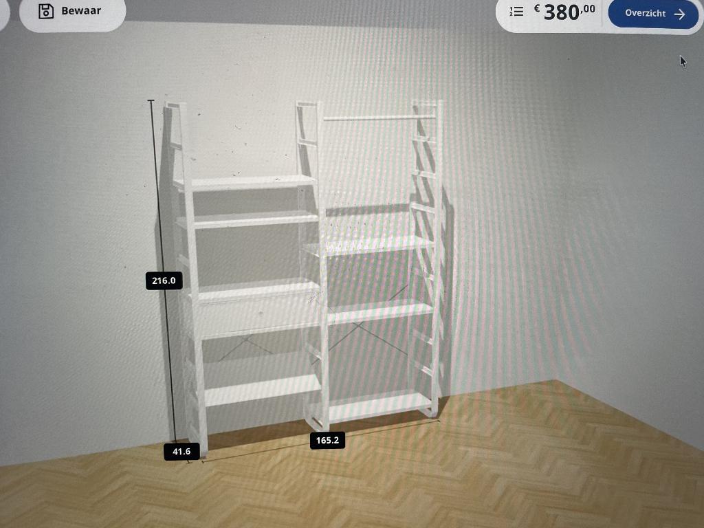 Elvarli IKEA kast met stang, schoenenrek, en planken, Ophalen, 150 tot 200 cm, Zo goed als nieuw, 25 tot 50 cm