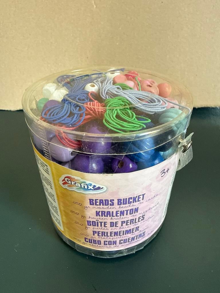 Grafix Kralenton: Houten Kralen & Rijgdraad Set, Hobby en Vrije tijd, Kralen en Sieraden maken, Ophalen of Verzenden, Zo goed als nieuw