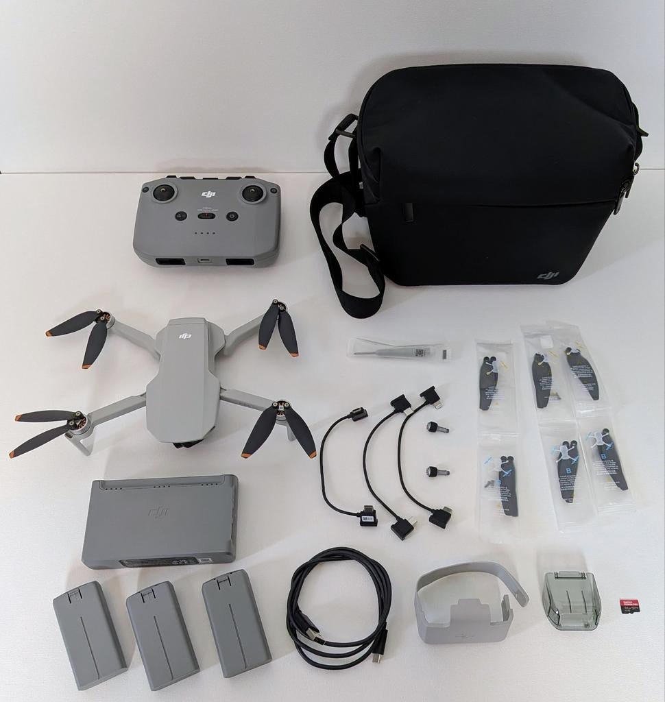 DJI Mini 4K compleet met o.a. 3 accu's, SD-kaart, lader, tas, 30 tot 45 minuten, Cameradrone, 5 tot 10 kilometer, Ophalen of Verzenden