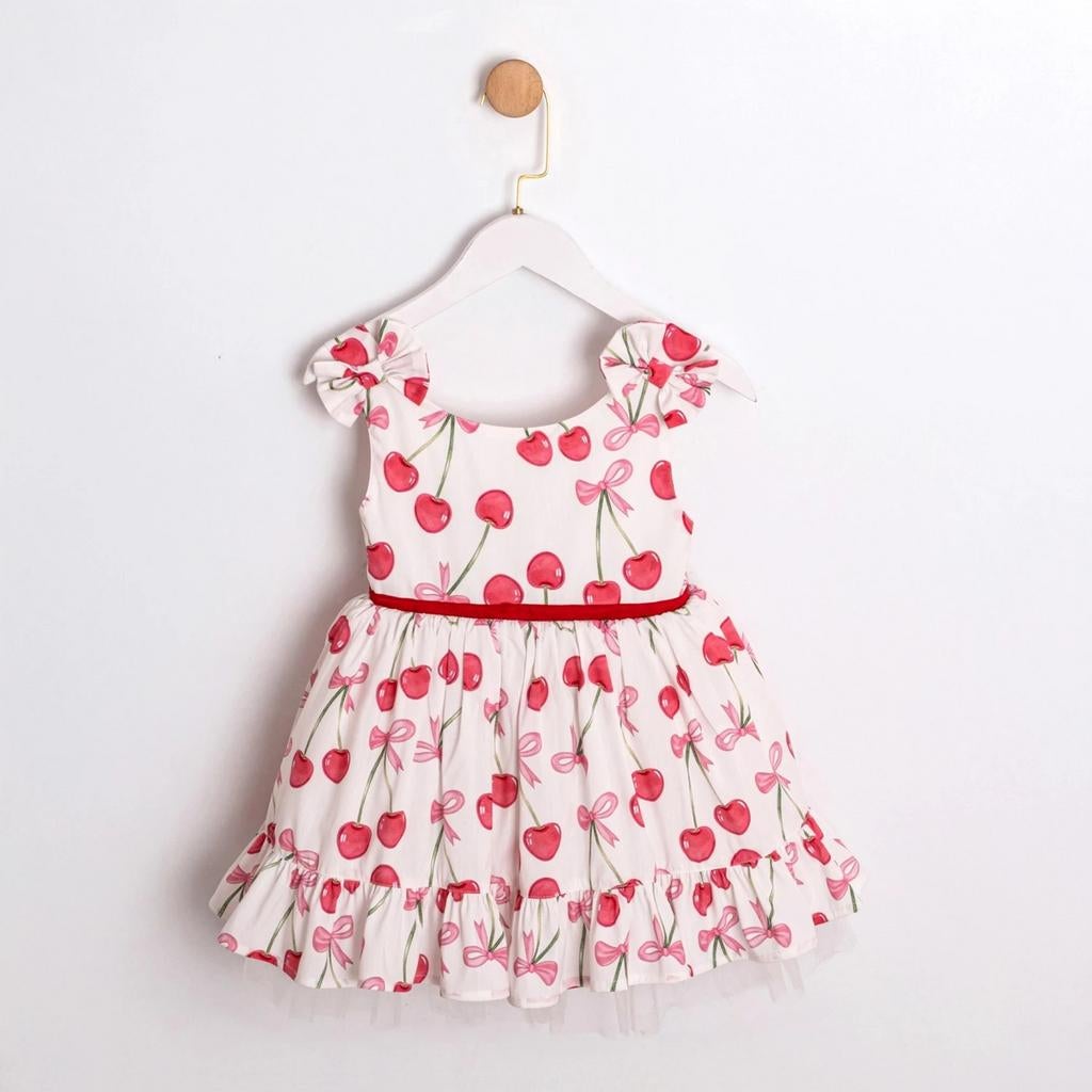 Cherry Dreams Meisjes Jurk – Feestjurk met Tule & Kersenprin, Ophalen of Verzenden, Nieuw, Mini Mooi, Meisje