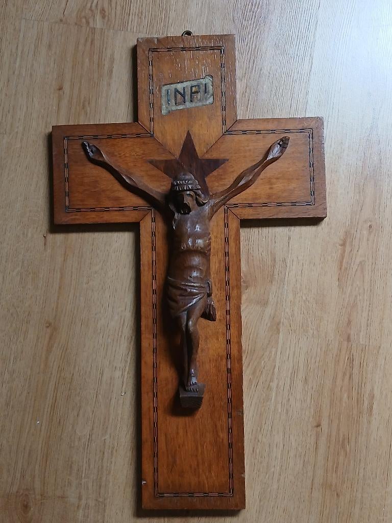 Groot Art Deco Kruisbeeld, Antiek en Kunst, Ophalen of Verzenden