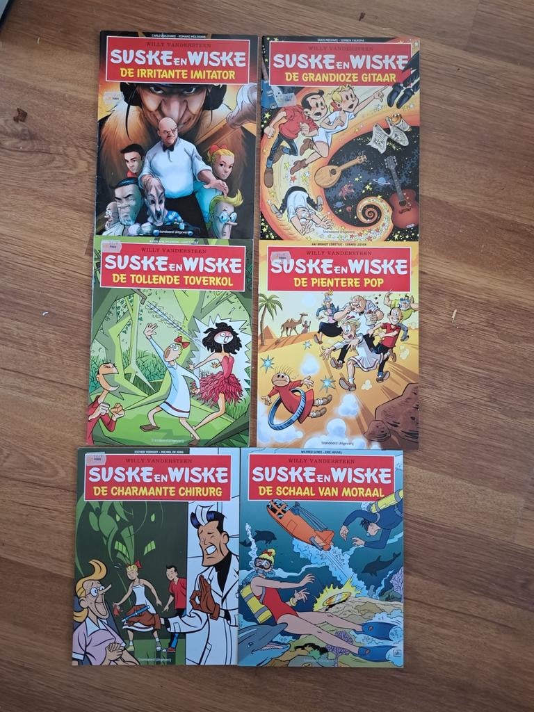 Suske en Wiske stripboeken set van 6, sos kinderdorpen, Verzamelen, Ophalen of Verzenden, Suske en Wiske, Boek of Spel