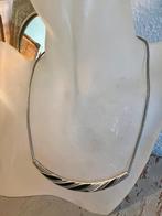 Vintage emaille zilverkleur art nouveau jugendstil ketting, Ophalen of Verzenden, Overige materialen, Ketting