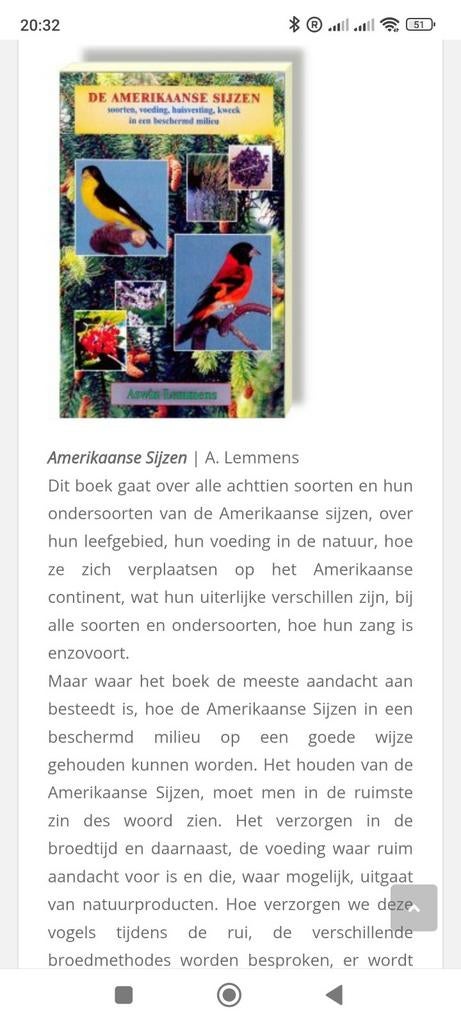 GEZOCHT een boek over Amerikaanse sijzen , ZIE AFBEELDING, Ophalen of Verzenden