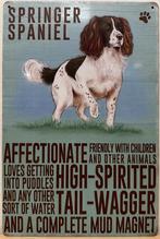 Springer Spaniel eigenschappen reclamebord van metaal deco, Dieren en Toebehoren, Info@deconoord.nl, Deco Noord, Nieuw, Ophalen of Verzenden