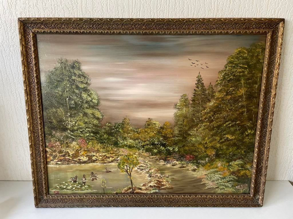 Schilderij De Gouden Avondgloed Gerda Slingerland, Antiek en Kunst, Ophalen