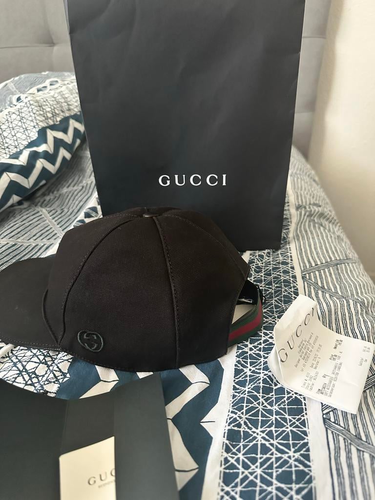 GUCCI Sherry Line Baseball Pet XL met bon, Ophalen of Verzenden, Zo goed als nieuw, 60 cm (XL, 7½ inch) of meer, Pet