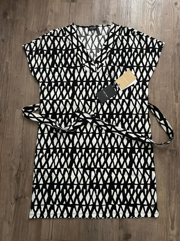 Lady Day zwart wit travel stretch jurk maat XXL, Zwart, Maat 46/48 (XL) of groter, Nieuw, Ophalen of Verzenden