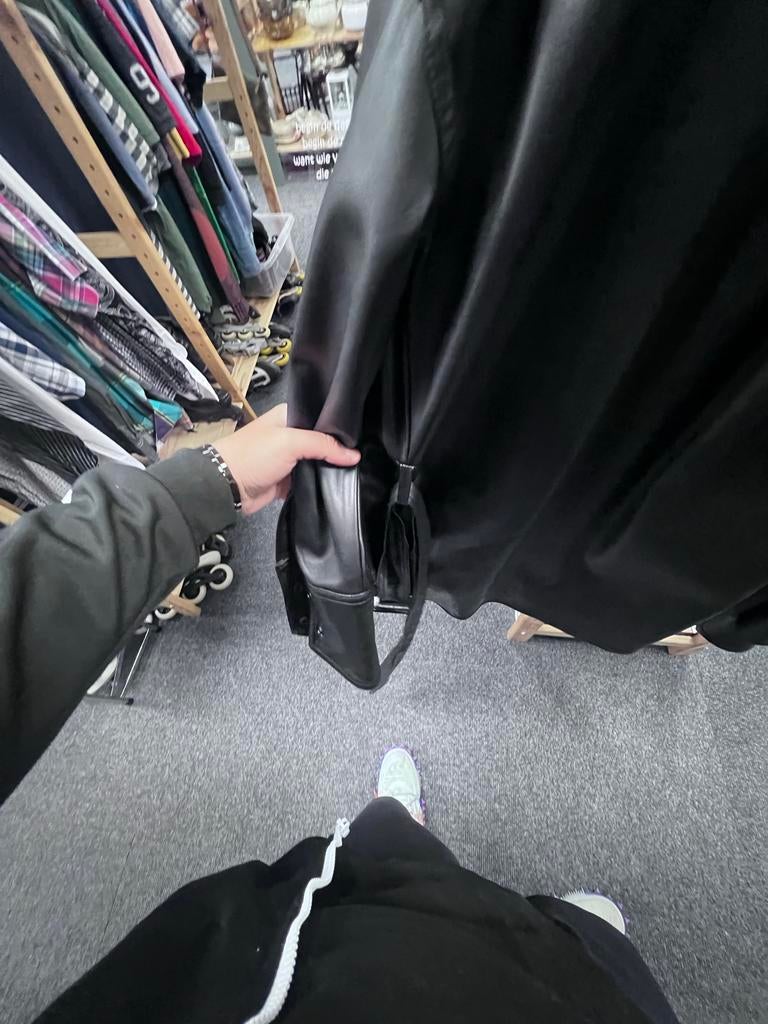 Zwarte Zara Faux Leren Overhemdjas Maat XS, Ophalen of Verzenden, Zo goed als nieuw, Maat 34 (XS) of kleiner, Zwart