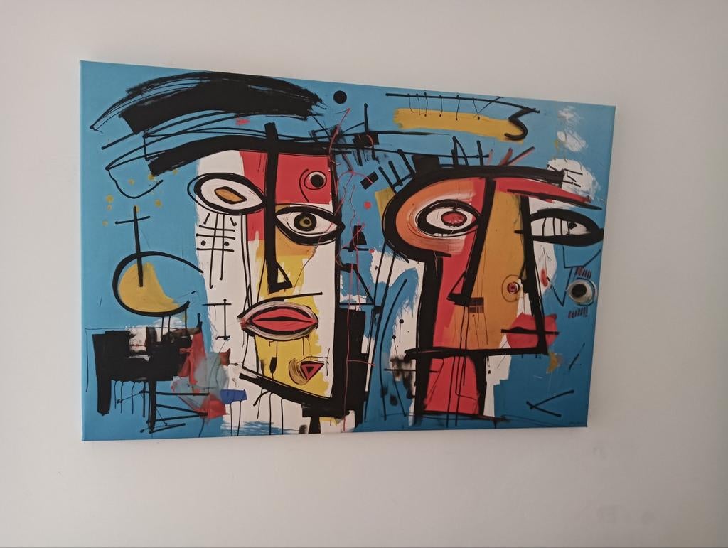 Abstract schilderij op canvas Herman Brood stijl, Ophalen of Verzenden
