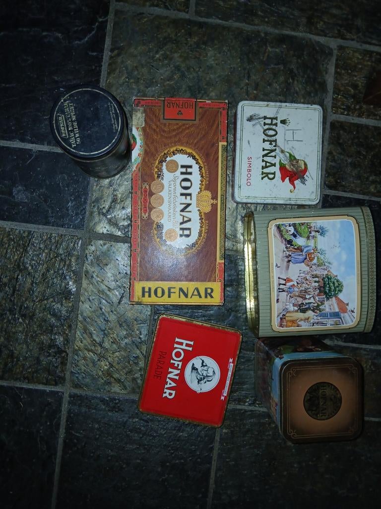 Vintage Hofnar sigarendoosjes, Verzamelen, Blikken, Ophalen of Verzenden, Gebruikt, Overige, Overige merken