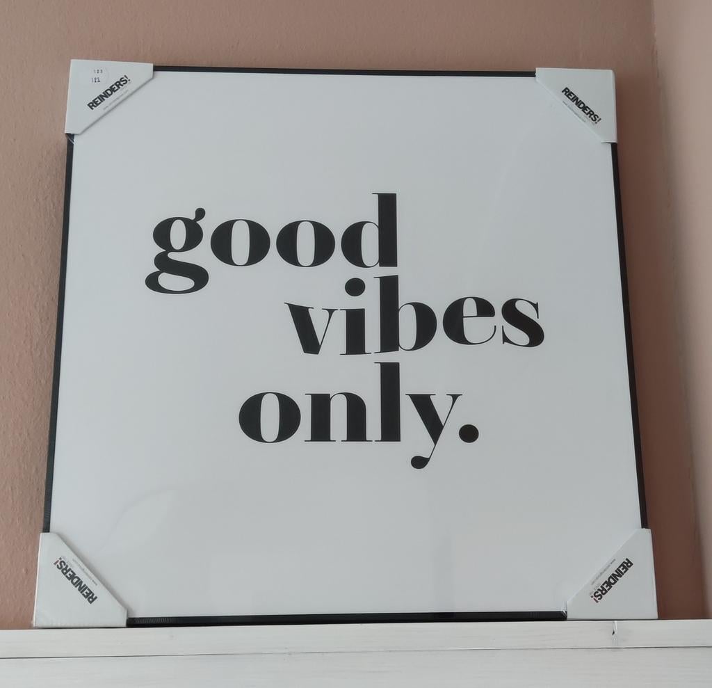 Schilderij Reinders "Good Vibes Only" 50x50 cm - Nieuw, 50 tot 75 cm, Nieuw, Ophalen of Verzenden, Schilderij
