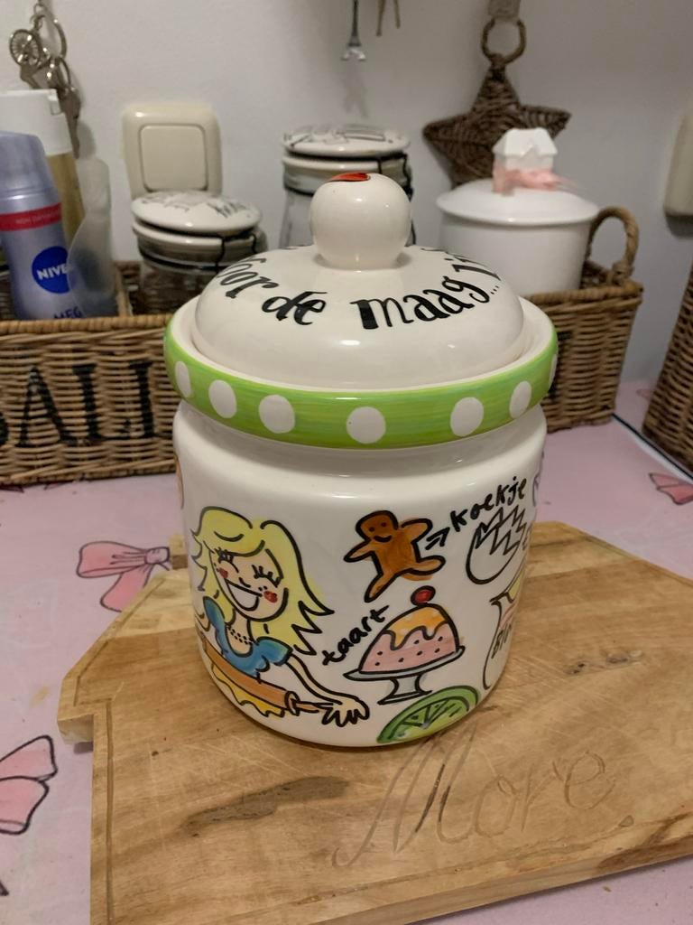 Blond Amsterdam Voorraadpot - Liefde gaat door de maag, Zo goed als nieuw, Voorraadpot, Steen/keramiek, Meerkleurig