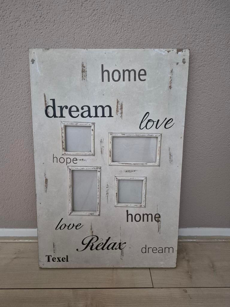 Vintage Houten Fotolijst voor 4 Foto's - 40x60cm, Ophalen, Gebruikt, 50 tot 75 cm, 50 tot 75 cm