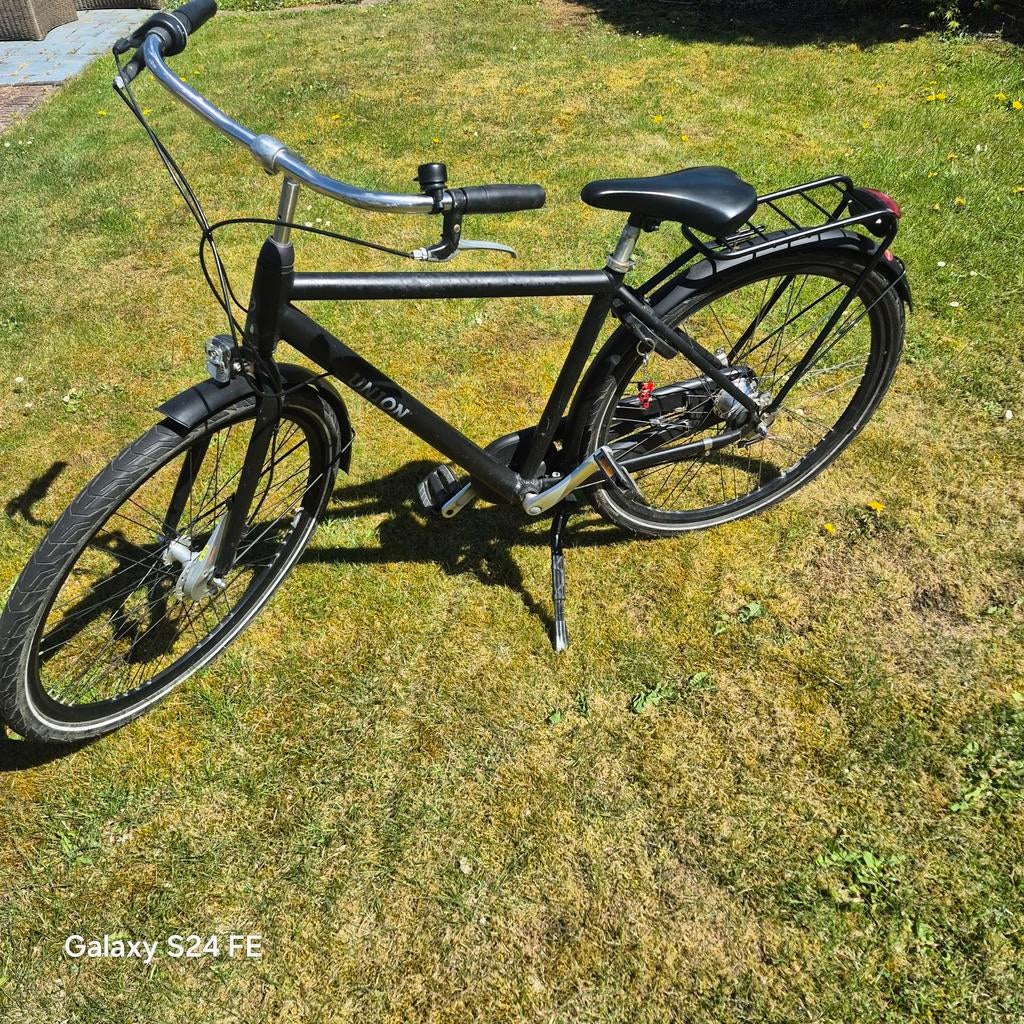 Union herenfiets zwart, Fietsen en Brommers, Fietsen | Heren | Herenfietsen, Gebruikt, Velgrem, Versnellingen, 57 tot 61 cm