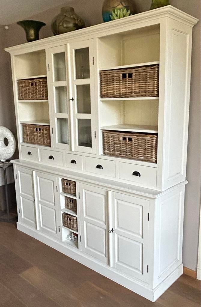 Mooie witte houten buffetkast IN PRIJS VERLAAGD, Huis en Inrichting, Kasten | Buffetkasten, Ophalen, Gebruikt, 200 cm of meer