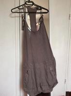 Kosmika bruine 100% linnen korte jumpsuit playsuit M L, Kleding | Dames, Jumpsuits, Maat 38/40 (M), Bruin, Kosmika, Ophalen of Verzenden