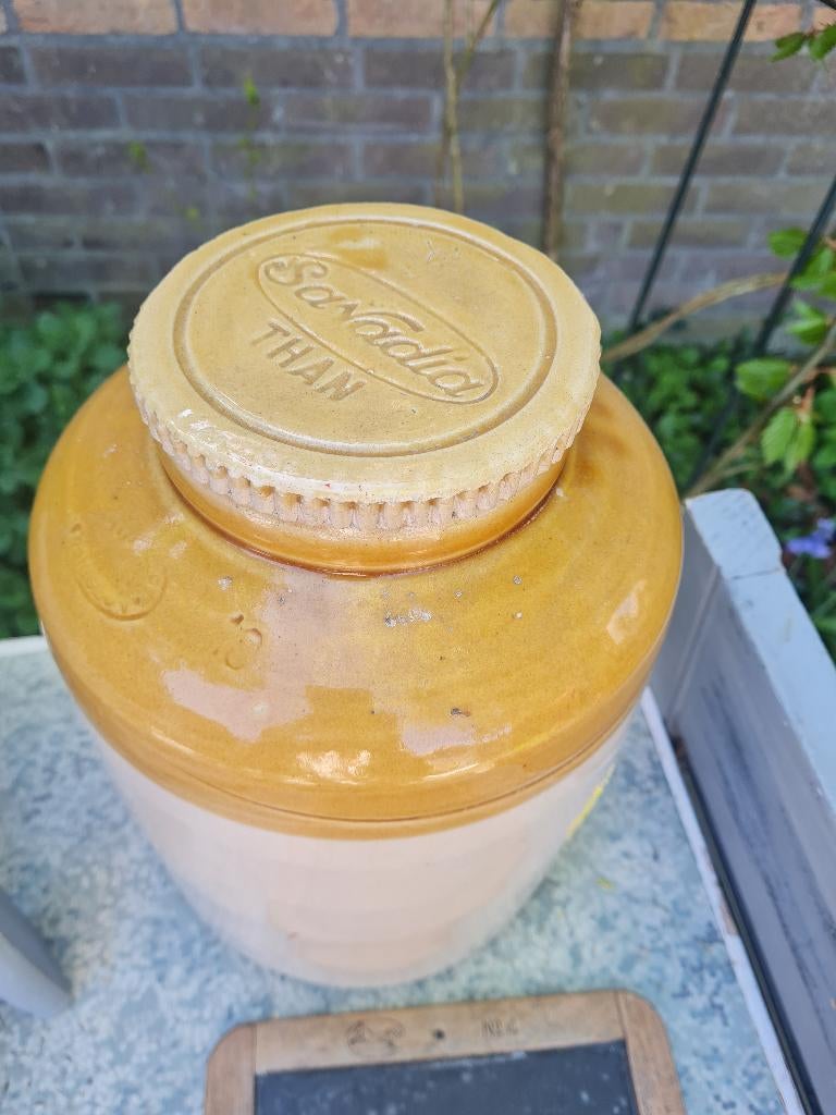 Grote oude voorraad pot gres, Heikant 21 Kaatsheuvel, Gebruikt, Belle Vieille Brocante, Ophalen of Verzenden