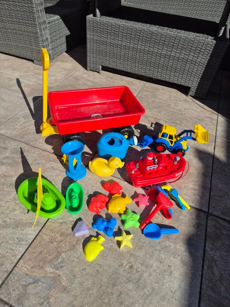 Zand- en waterspeelgoed set met bolderkar, Ophalen