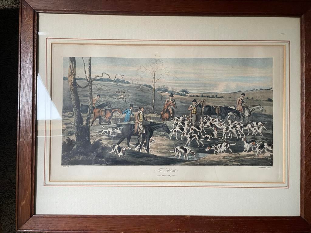 Antieke set 'vossenjacht' prenten T. Sutherland na Alken 182, Antiek en Kunst, Ophalen