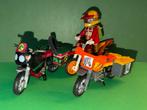 Feb 852: playmobil: motorrijder test verschillende motoren, Kinderen en Baby's, Speelgoed | Playmobil, Ophalen of Verzenden, Gebruikt