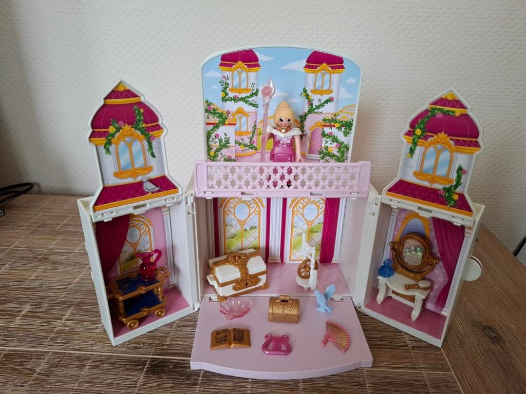 Playmobil roze meeneem prinsessen kasteel, Ophalen of Verzenden, Gebruikt