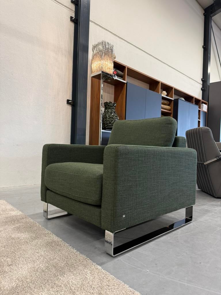 Nieuw Rolf Benz Ego Fauteuil Groen stof Design stoel, Huis en Inrichting, Nieuw, 75 tot 100 cm, Ophalen of Verzenden, Stof