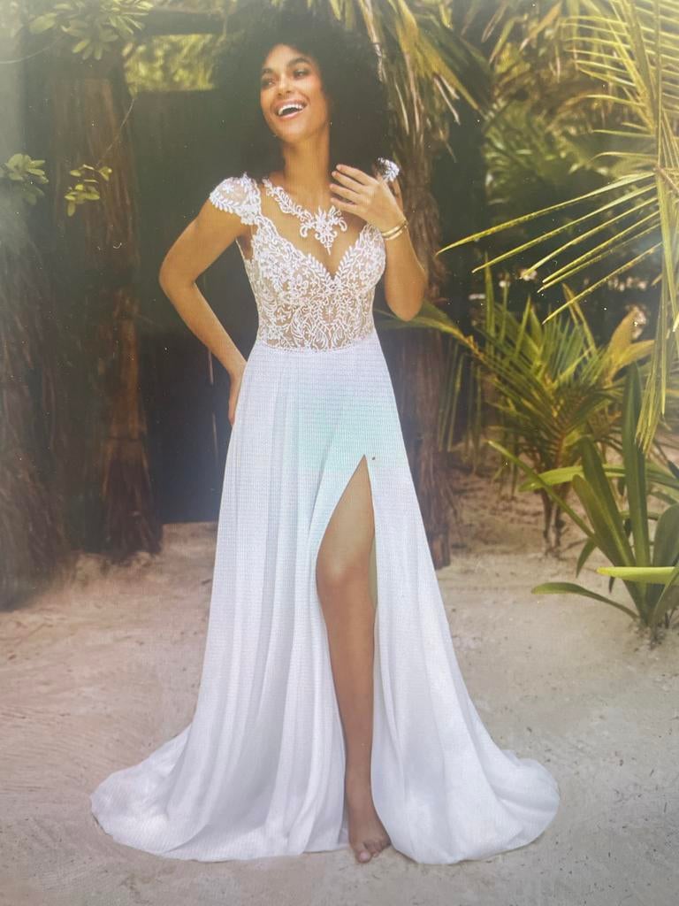 Belloza Herve Bohemian Sprookjesachtige Trouwjurk, Kleding | Dames, Ophalen of Verzenden, Zo goed als nieuw, Wit, Trouwjurk