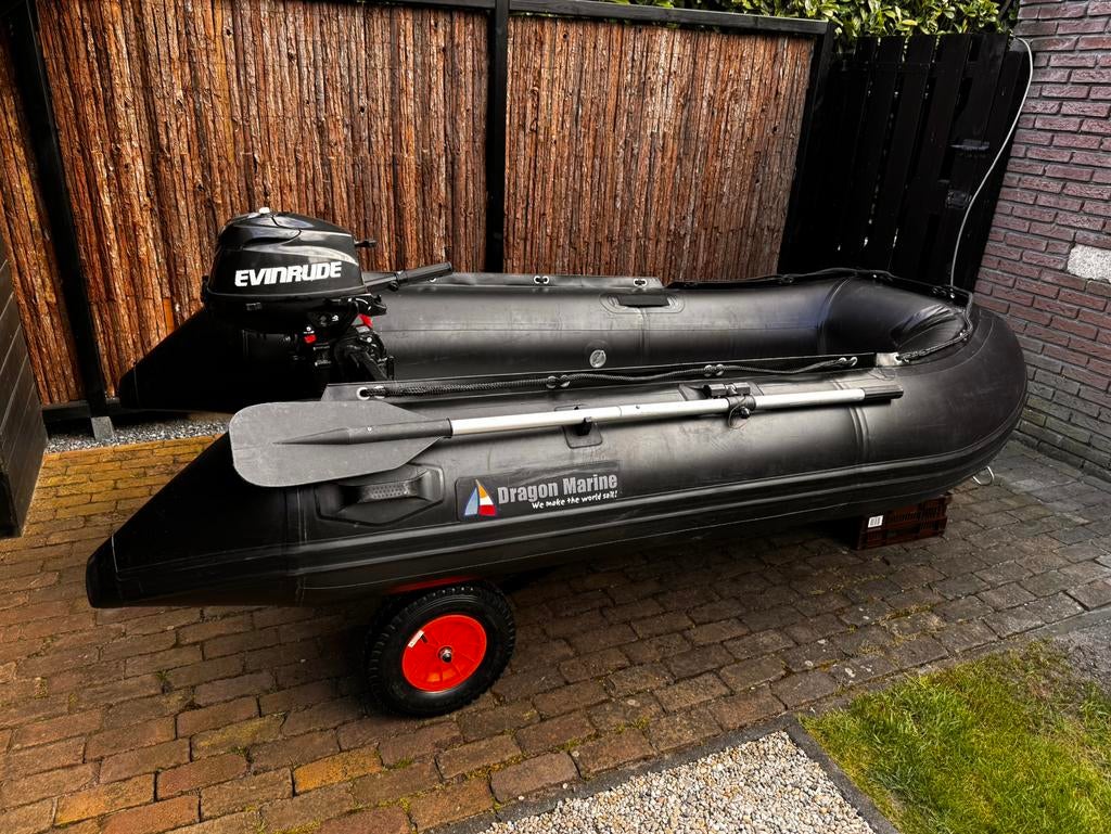Rubberboot Dragon Marine DM 290 3.5pk motor + nieuwe trailer, Watersport en Boten, Zo goed als nieuw, Benzine, Minder dan 70 pk