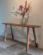 Oud houten sidetable - muurtafel, Ophalen, 25 tot 50 cm, Rechthoekig