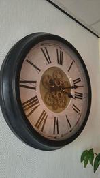 Industriële Vintage Radar Klok met Zichtbare Tandwielen, Ophalen, Zo goed als nieuw, Analoog, Wandklok